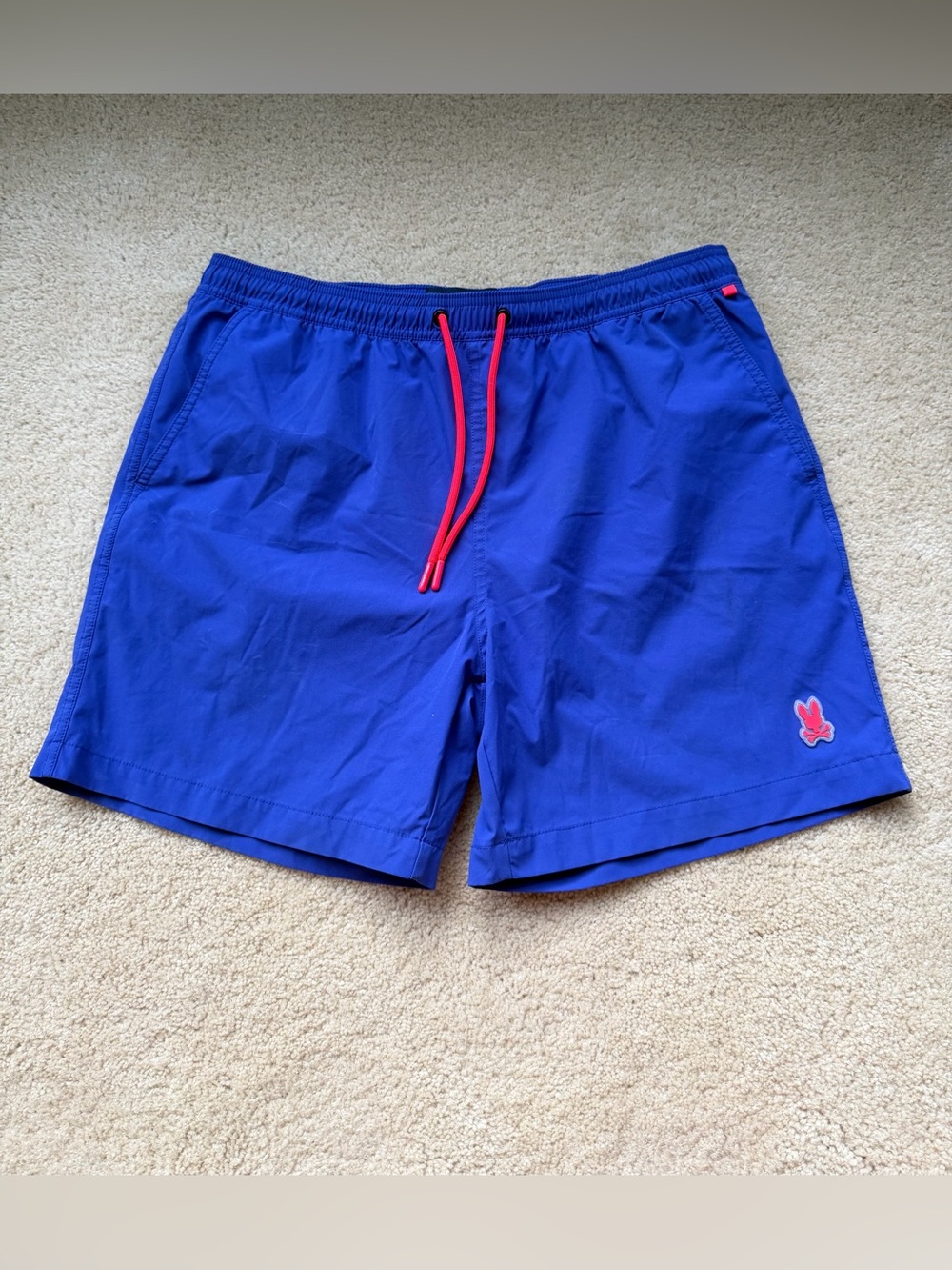 Psycho Bunny Men’s Blue Swim Trunks w/ Mesh Lining - Size L - EUC